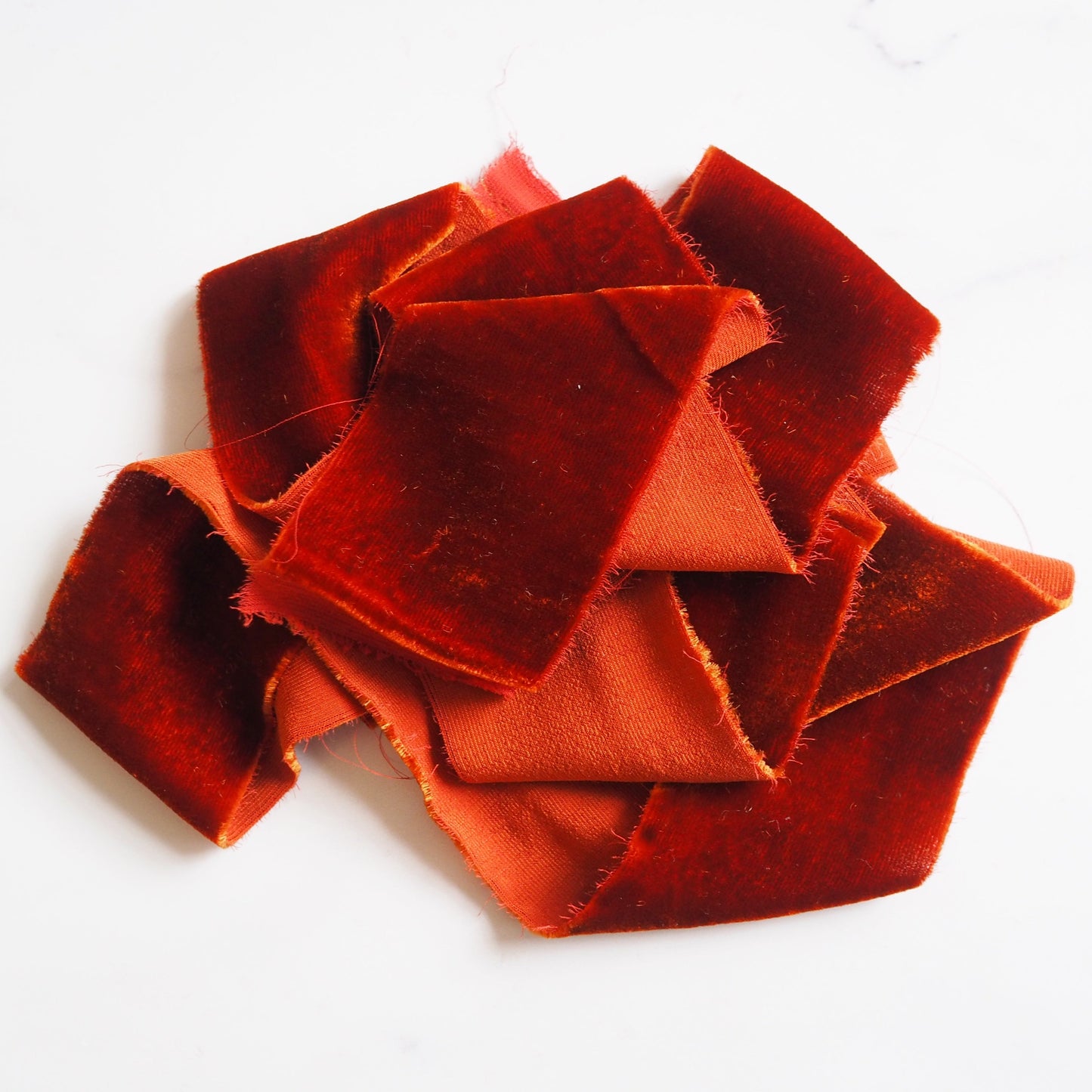 Silk Velvet Ribbon Burnt Orange. The Joyful Studio
