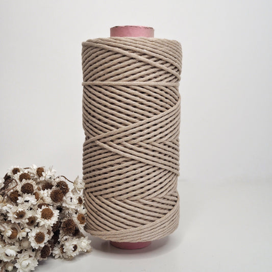 3mm Oat single twist string. The Joyful studio macrame