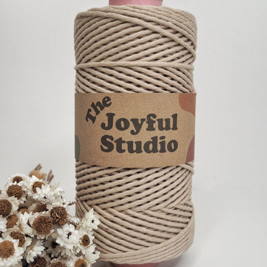 3mm Oat single twist string. The Joyful studio macrame