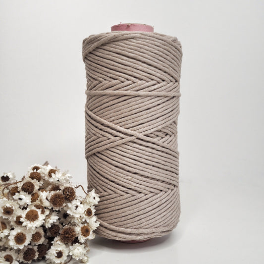 3mm Latte single twist string. The Joyful studio macrame