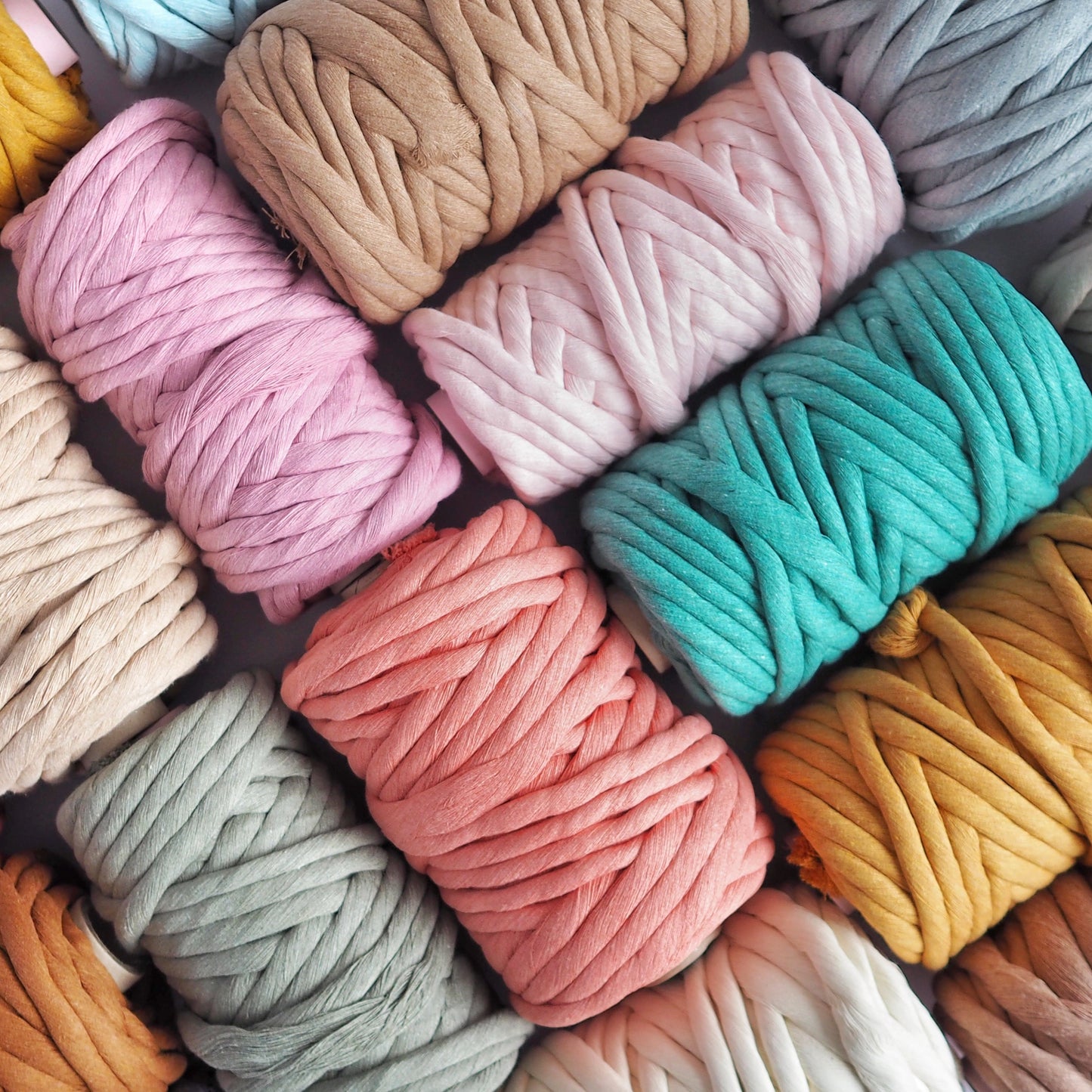 Recycled 12mm 1-ply Pure Cotton String | 18 colours The Joyful Studio