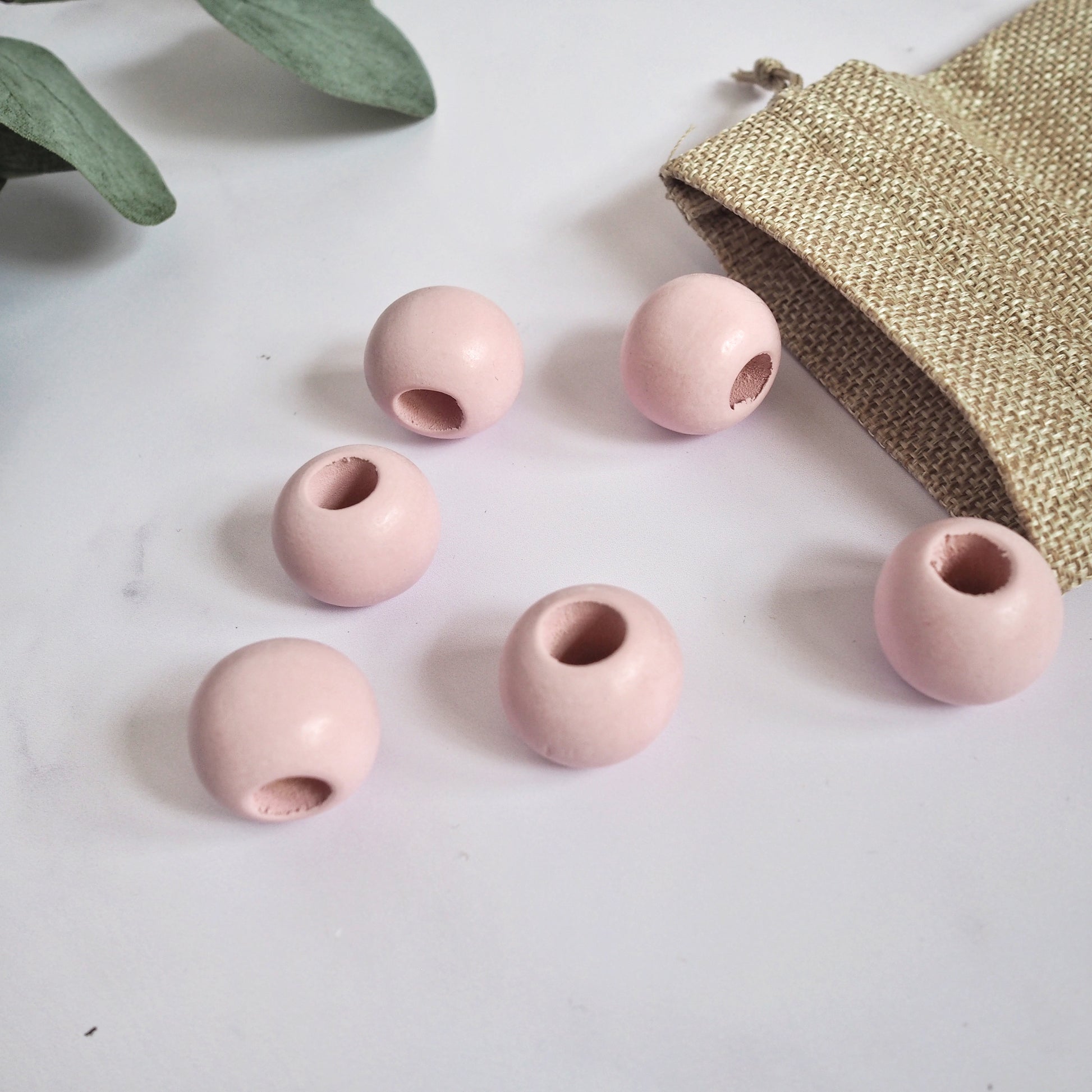 25mm Wooden Coloured Beads (Pack of 5) The Joyful Studio