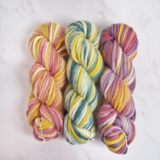 Marbled Art Yarn - Handspun Fine Peruvian Junin Wool The Joyful Studio