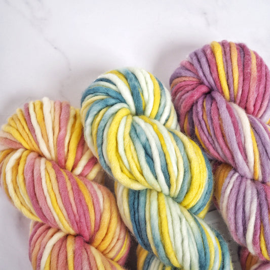 Marbled Art Yarn - Handspun Fine Peruvian Junin Wool The Joyful Studio