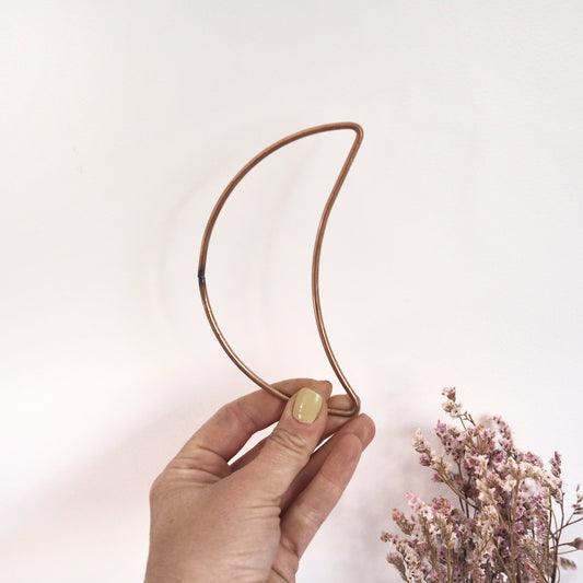 copper metal moon frame. The Joyful Studio