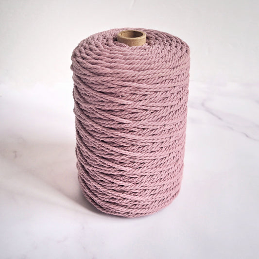 4mm Twisted Cotton Rope - Dusty Mauve The Joyful Studio