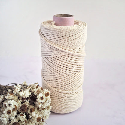 Natural | 3mm Braided Cotton Cord The Joyful Studio