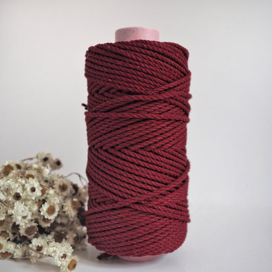Merlot | 4mm Recycled Twisted Cotton Rope The Joyful Studio
