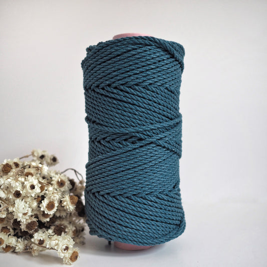 Cerulean | 4mm Recycled Twisted Cotton Rope The Joyful Studio