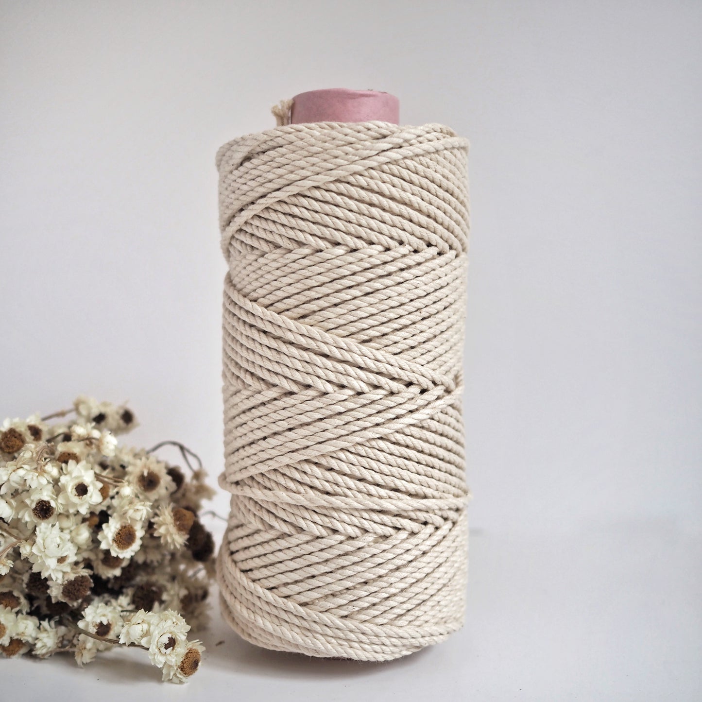 Natural | 4mm Recycled Twisted Cotton Rope The Joyful Studio