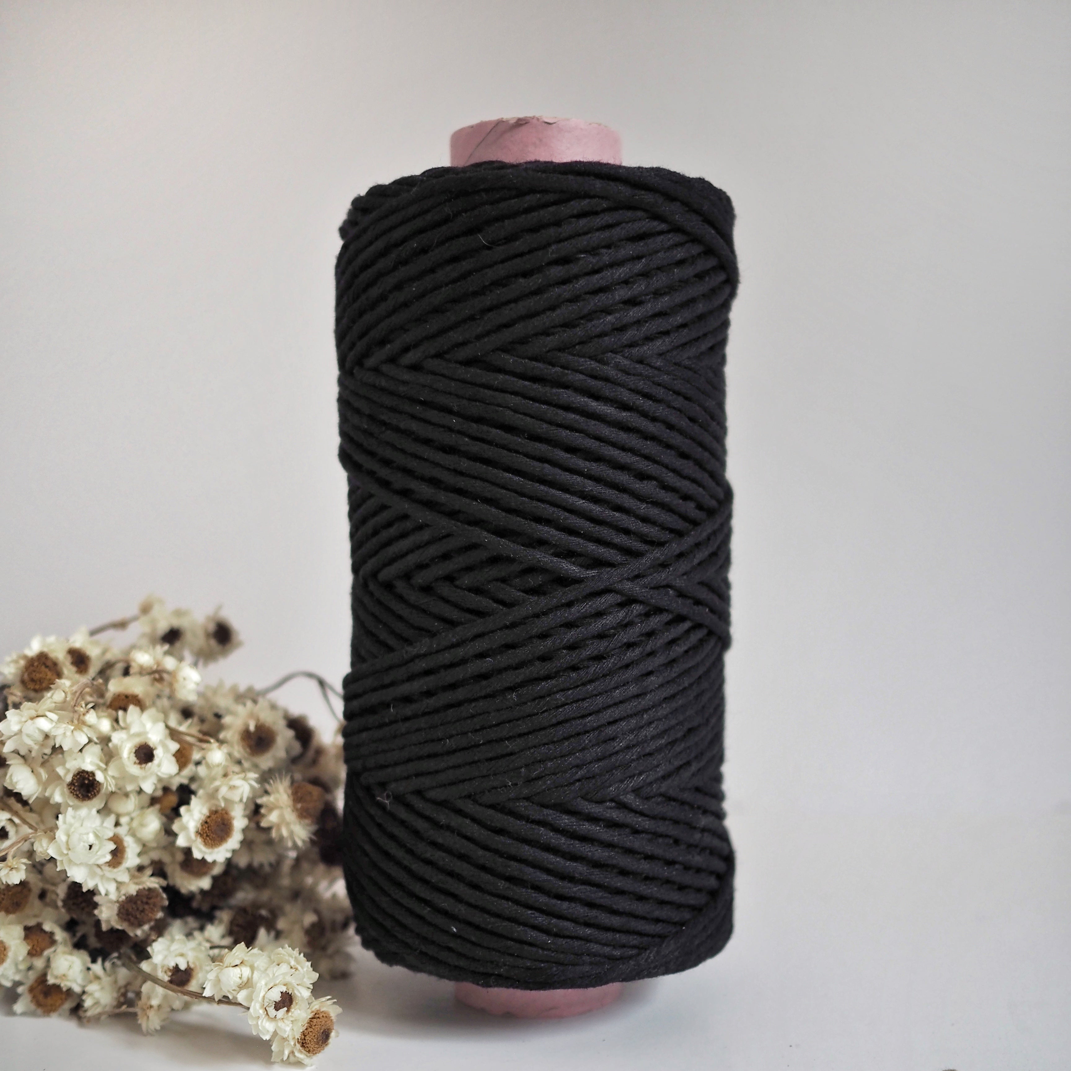 Black | 3mm Recycled Cotton String – The Joyful Studio