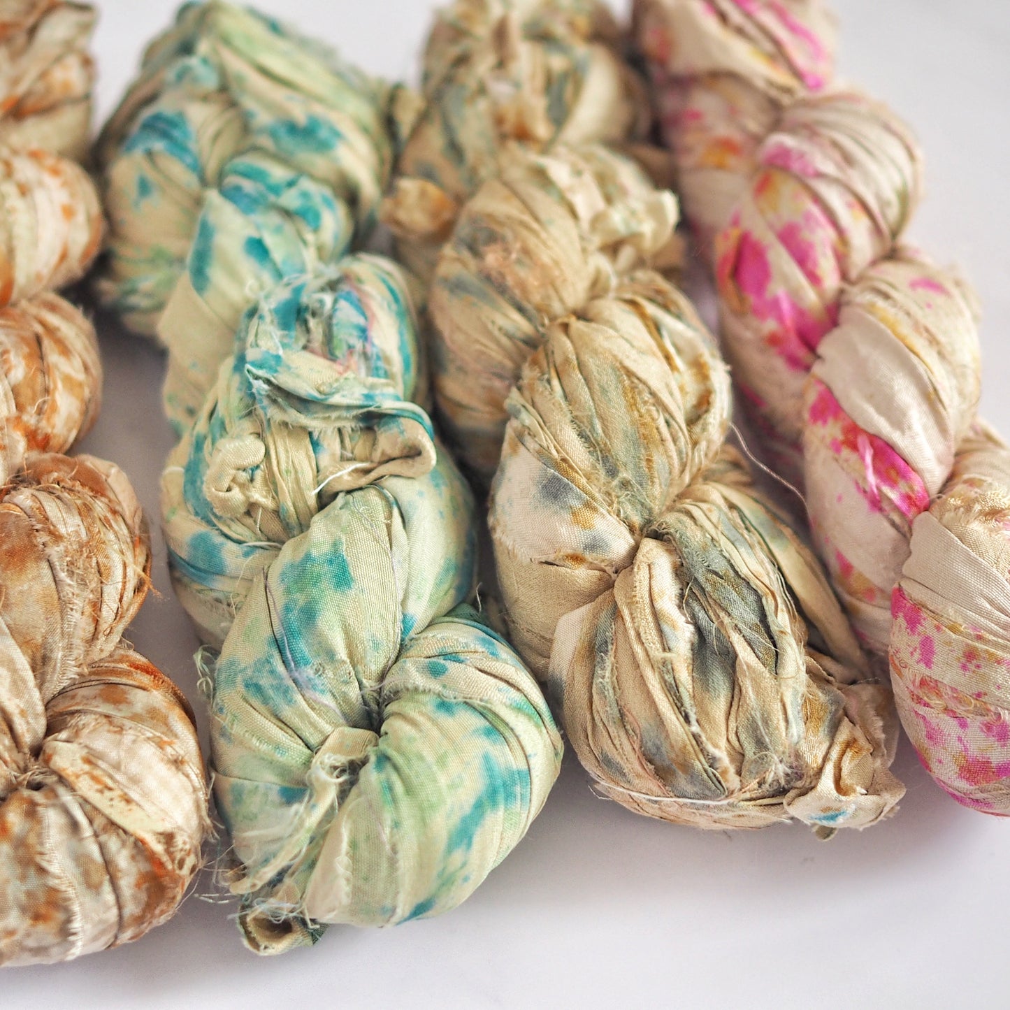 Recycled Sari Silk Ribbon - Watercolours The Joyful Studio