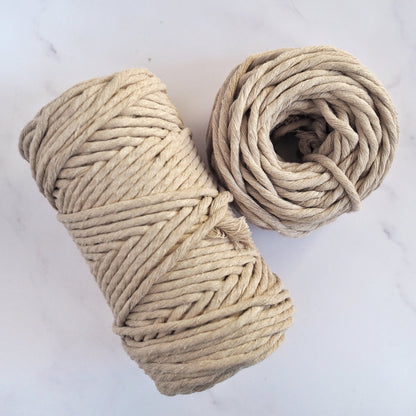 Latte | 5mm Recycled Cotton String The Joyful Studio