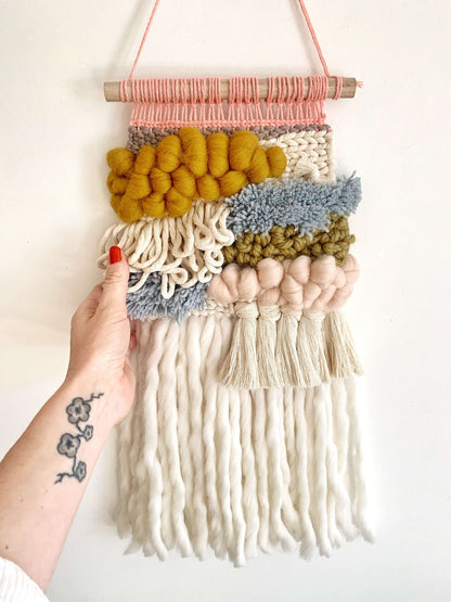 Signs of Spring | Small Woven Wall Hanging The Joyful Studio
